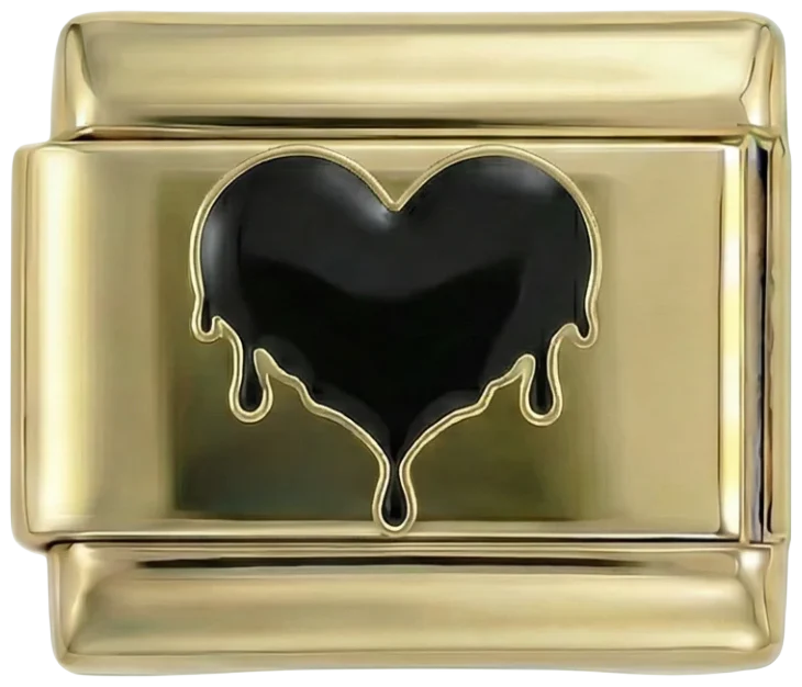 Melting Black Heart on Gold