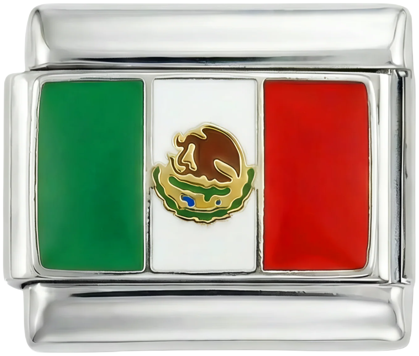 Mexico Flag, on Silver - Image 2