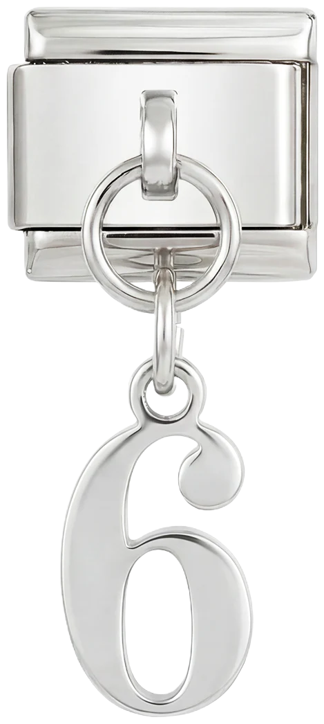 Number 6, Hanging, on Silver