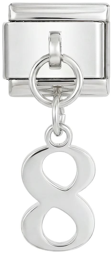Number 8, Hanging, on Silver