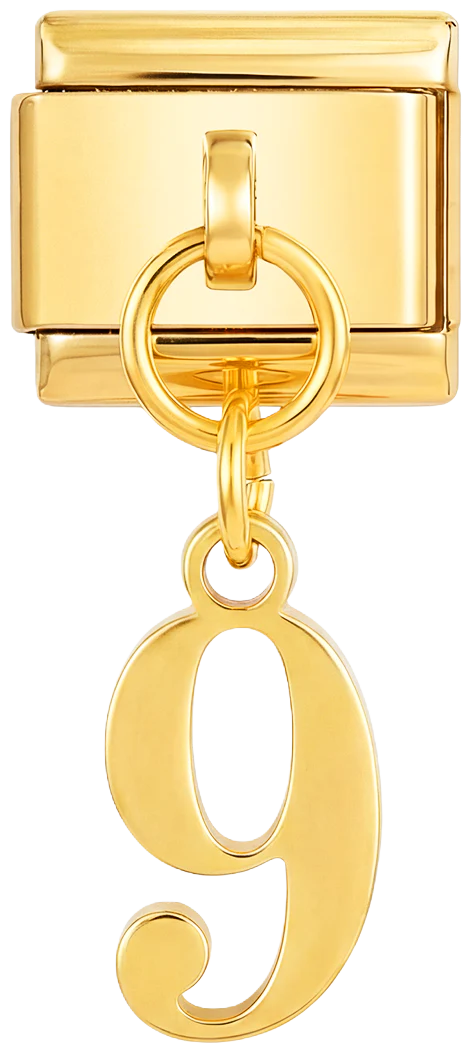 Number 9, Hanging, on Gold
