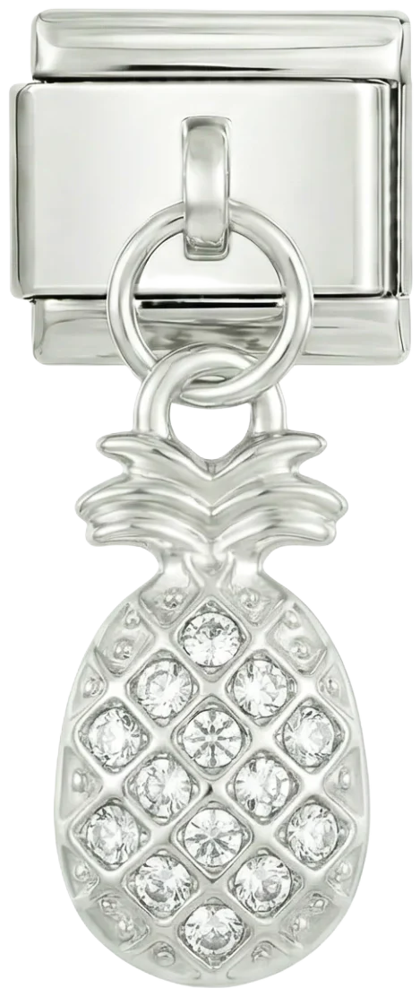 Pineapple with Stones, on Silver