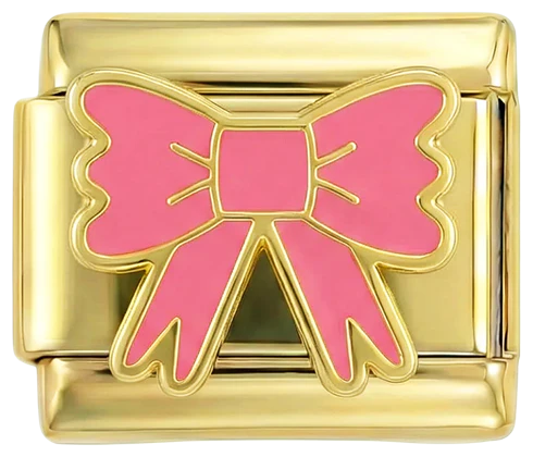 Pink Bow on Gold