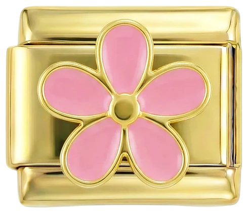 Pink Flower on Gold