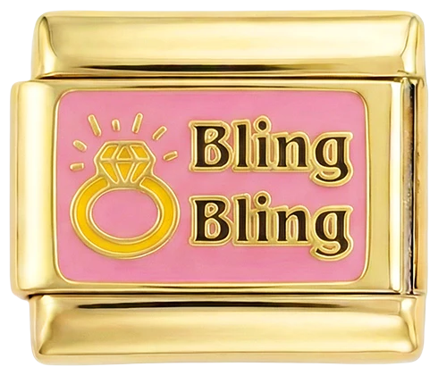 Pink Plate, Gold Ring, Bling Bling, on Gold