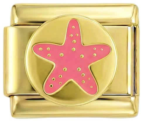 Pink Starfish on Gold