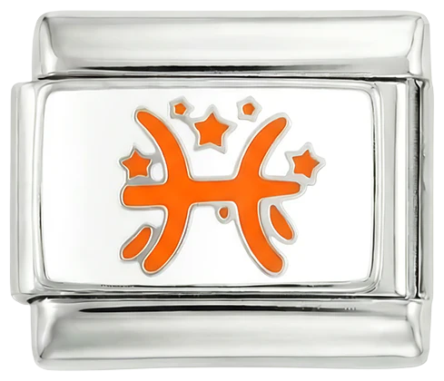 Pisces Orange, on Silver