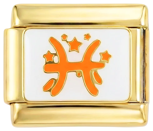 Pisces Orange on Gold