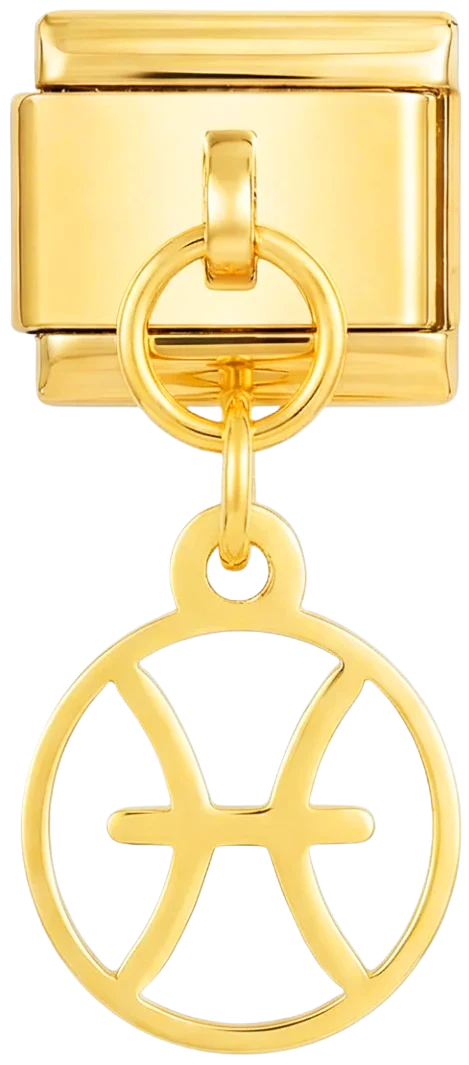 Pisces Sign Hanging on Gold