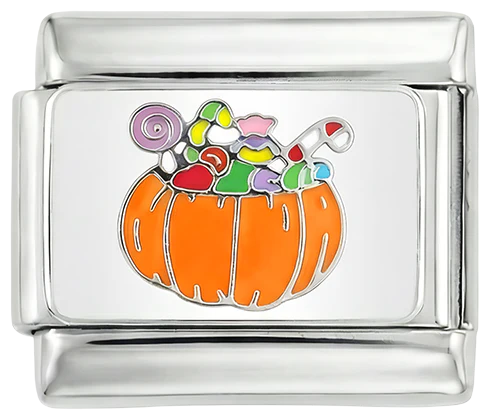 Pumpkin with Candy on Silver