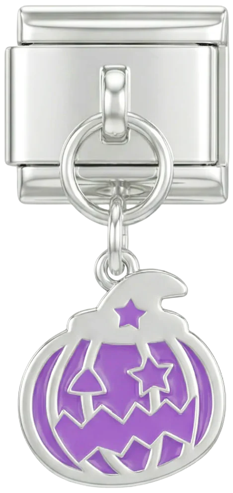 Purple Pumpkin Hanging Silver