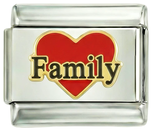 Red Heart, Family, on Silver