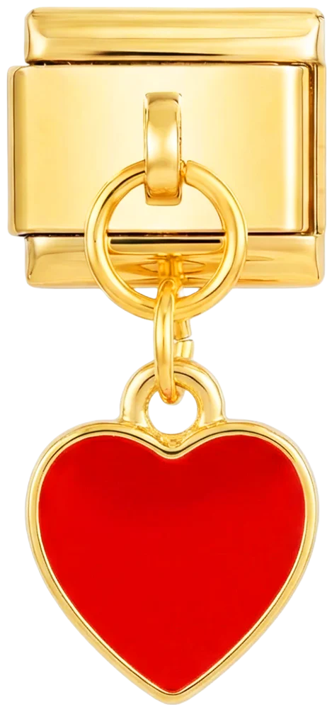 Red Heart Hanging on Gold
