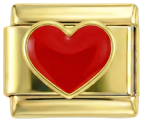 Red Heart on Gold