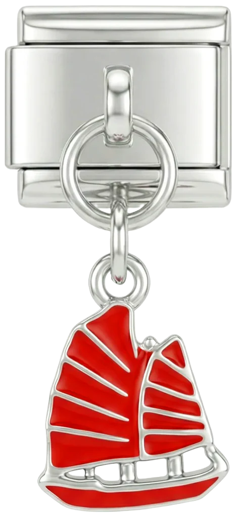 Red Sailboat, on Silver