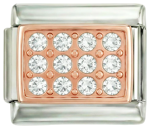 Rose Gold Plate with White Stones