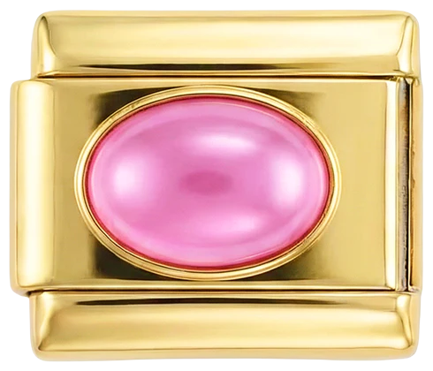 Round Purple Stone on Gold