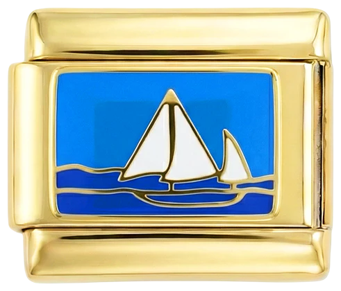 Sailing Boat in the Sea, on Gold