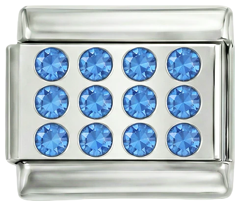 Silver Plate with Blue Stones