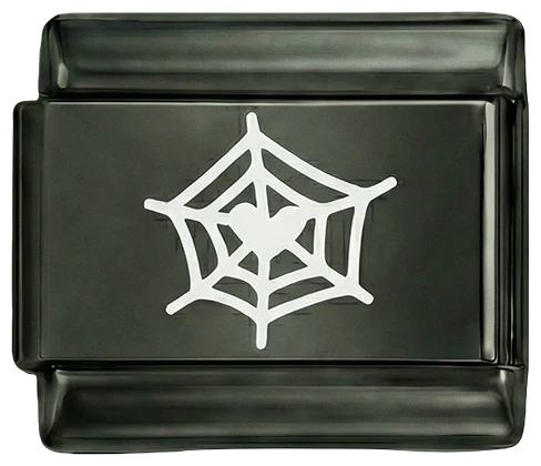 Spiderweb White on Black Charm