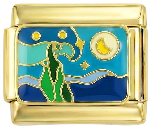 The Starry Night on Gold