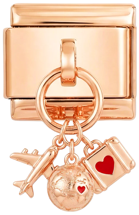 Travel Addict with Stones, on Rose Gold