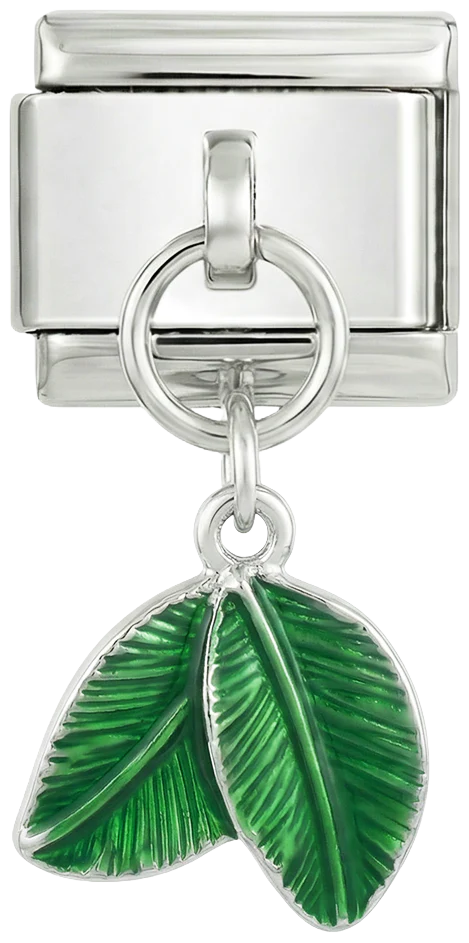 Tropical Leaves Hanging on Silver