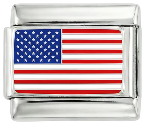 United States Flag, on Silver
