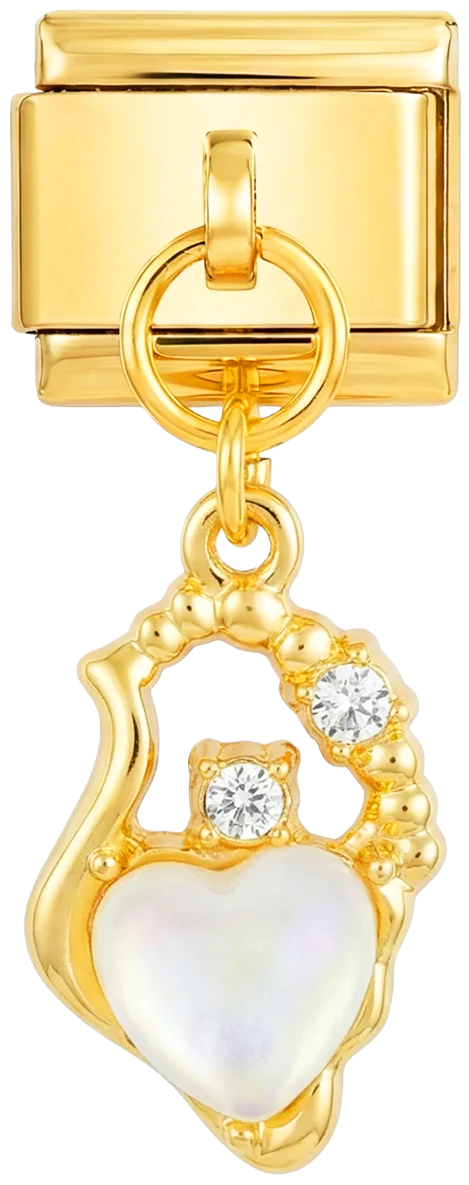 Vintage Crystal Heart on Gold
