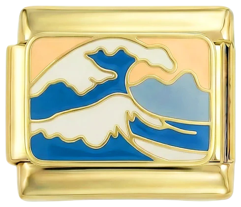 Waves and Moutain on Gold