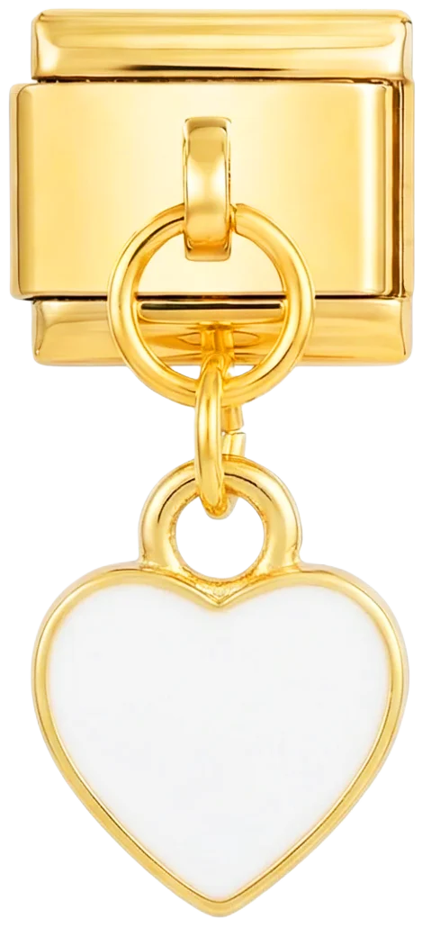 White Heart Hanging on Gold