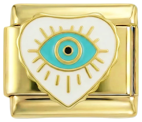 White Heart with Eye on Gold