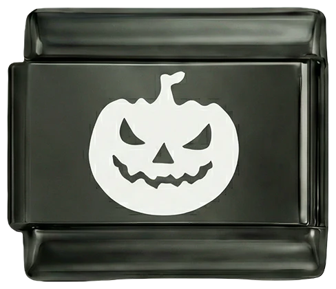 White Pumpkin on Black Charm