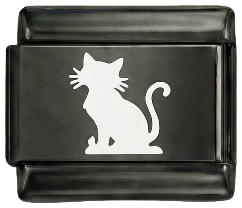 White Cat on Black Charm