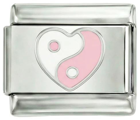 Yin & Yang Heart, Pink & White